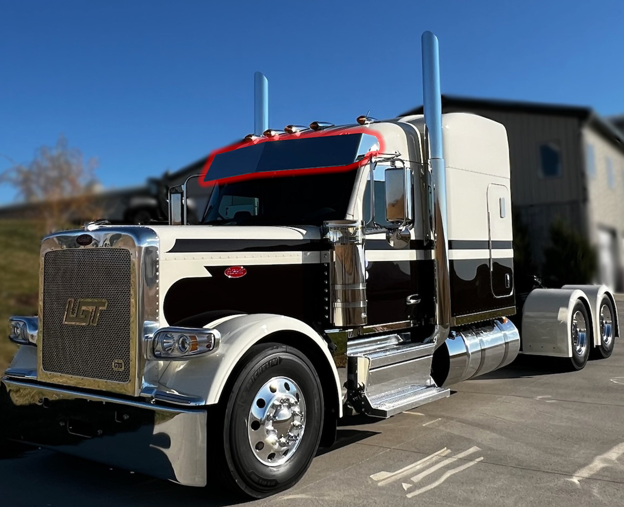 Peterbilt 589 Visors - Flat Top Cab - Thumbnail 3