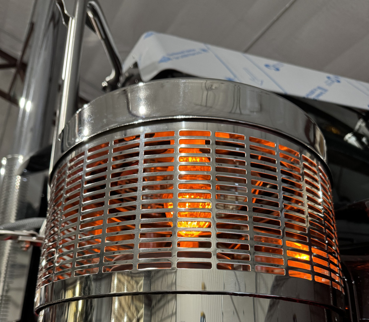 Peterbilt 389 & 589 Top Screen Light Brackets for 15" Donaldson Air Cleaner - (1) Watermelon Light Configuration - Thumbnail 3