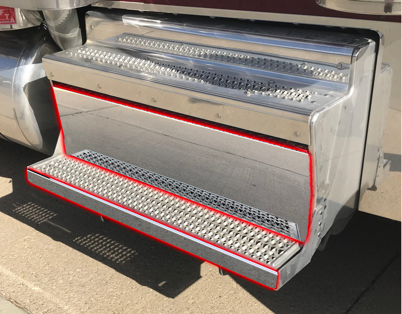 Peterbilt 389 2015-2017 Emissions Box Kit- (1) Step Trim & (1) Center Panel fits Peterbilt