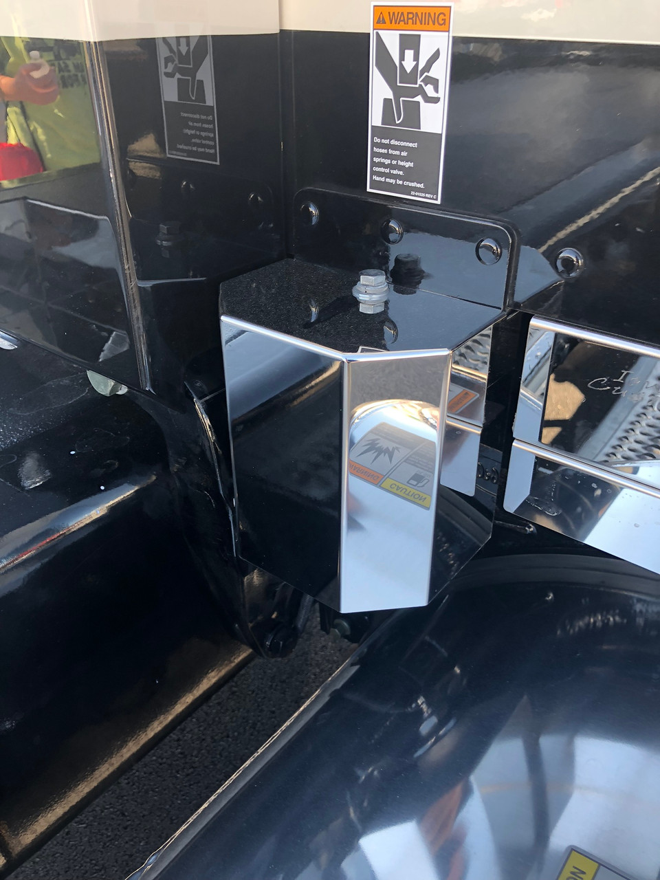 Air Bag Covers for Peterbilt 389 with 70"/78" Sleeper - #8 304 Polished Stainless Steel