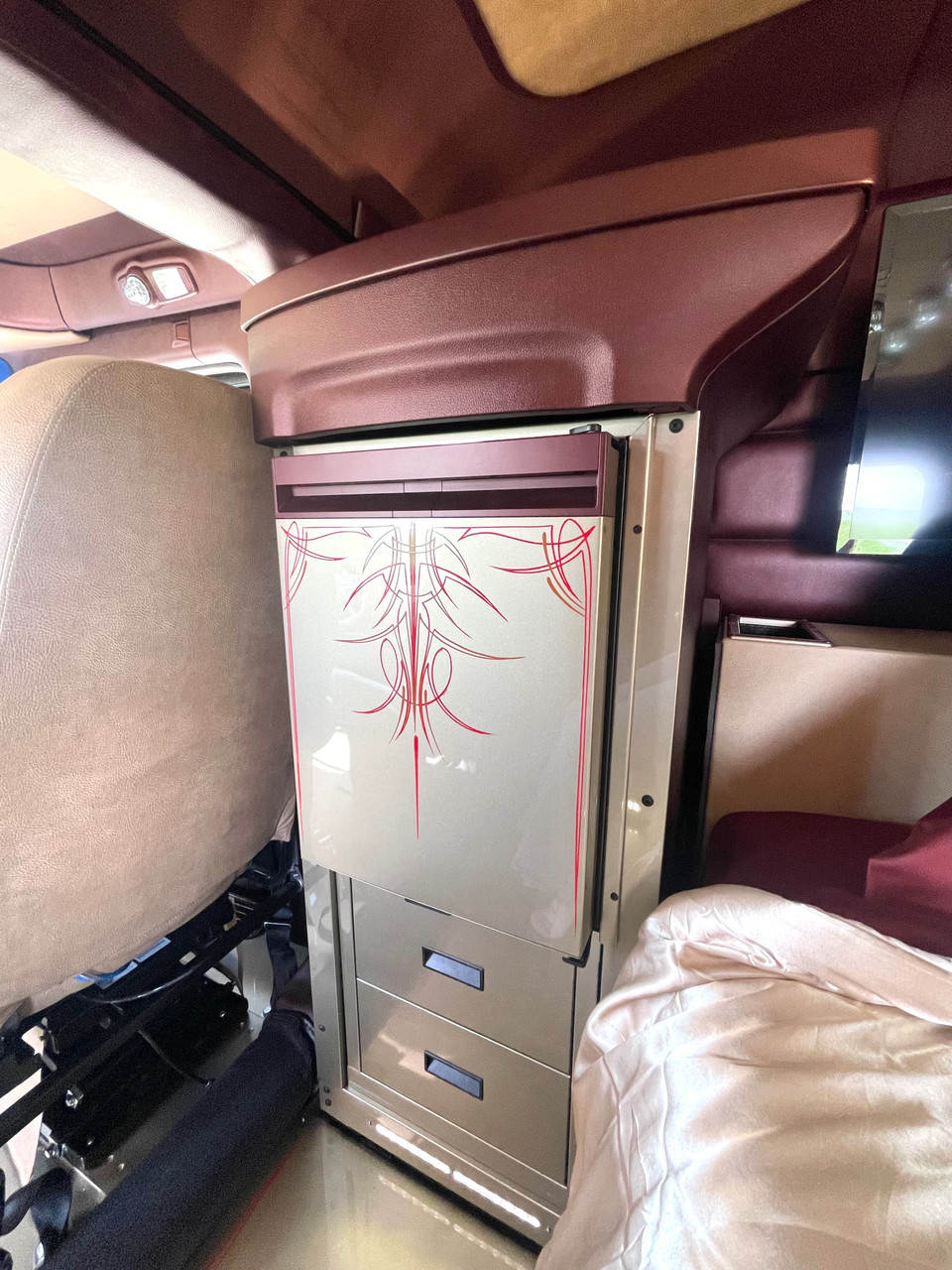 Refrigerator - Passenger Side Installation - Fits Peterbilt 589 - Brushed Stainless Steel - Thumbnail 2