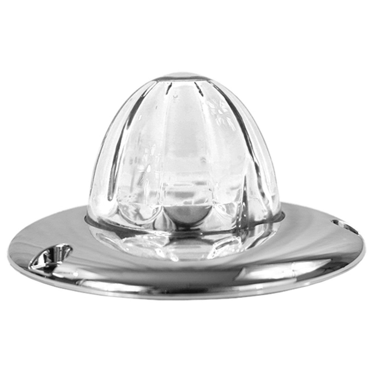 Legendary Glass 3-1/2 Inch Watermelon Amber LED - Clear Glass  W/ Chrome Flat Bezel