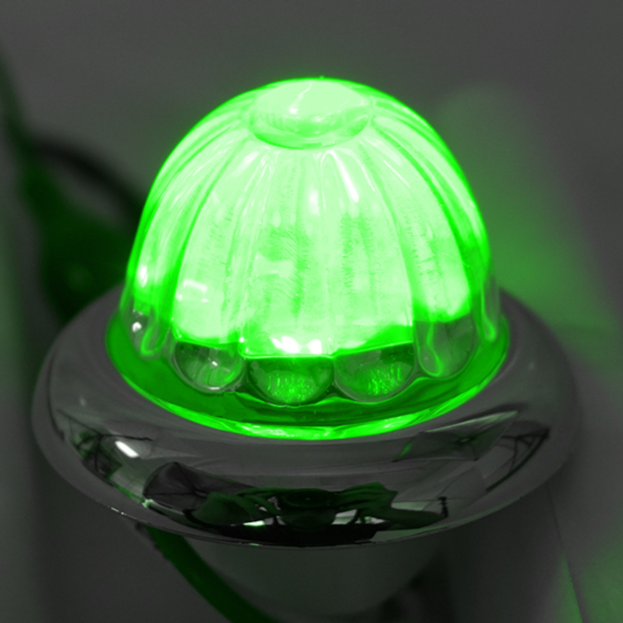 Legendary Glass 1-1/2 Inch Watermelon Green-Clear LED Light - Stud Mount - Thumbnail 2
