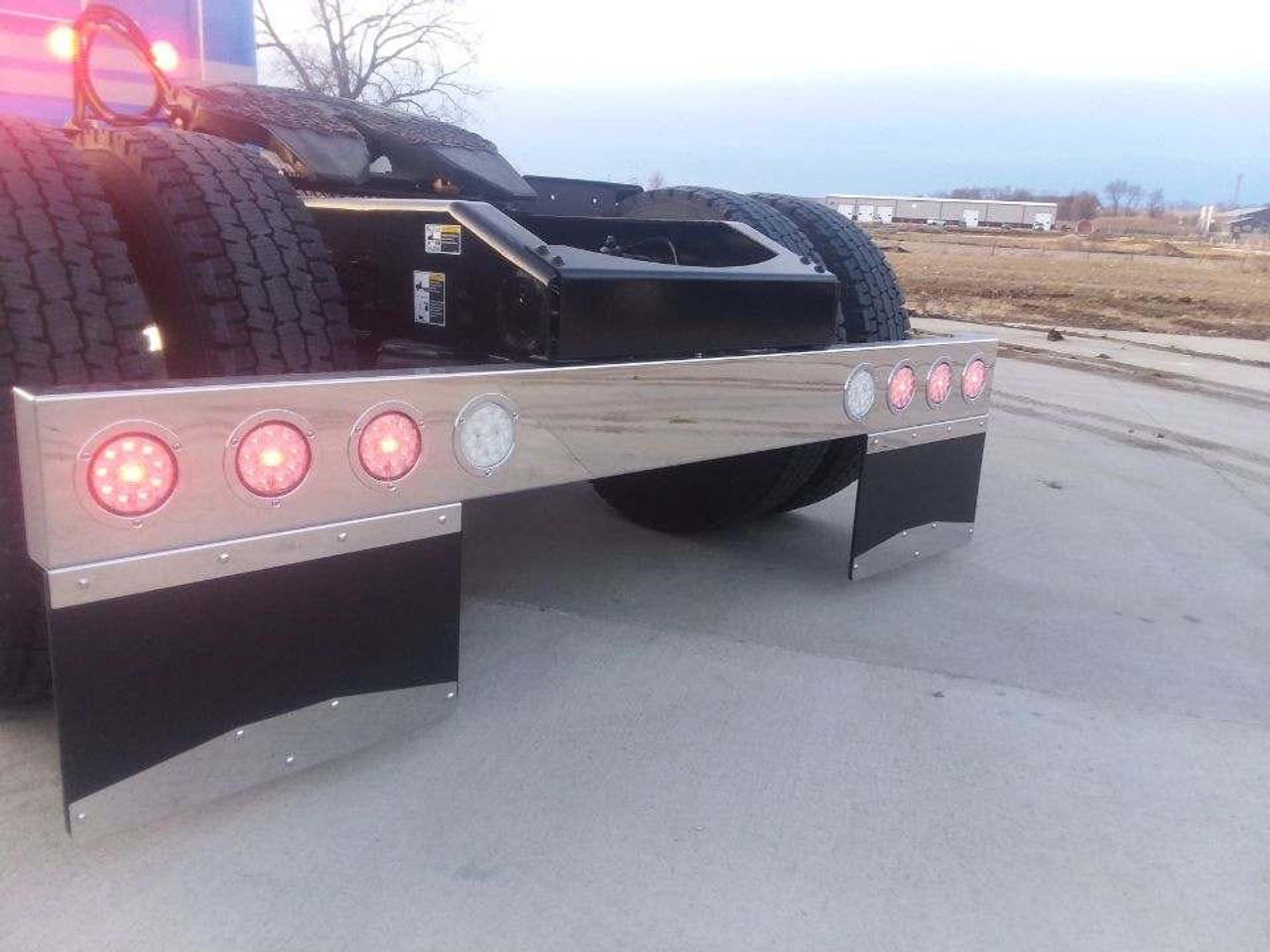 Light Bar - 96" Light Bar - #8 304 Polished Stainless Steel - (4) 4" & (22) 3/4" Round Light Holes - Thumbnail 2