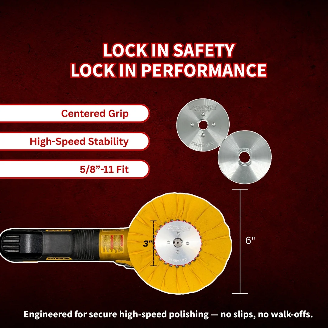 Insertable Safety Flanges for High Speed Polishing (For Buffing Wheels WITH Center Plates) - Thumbnail 7