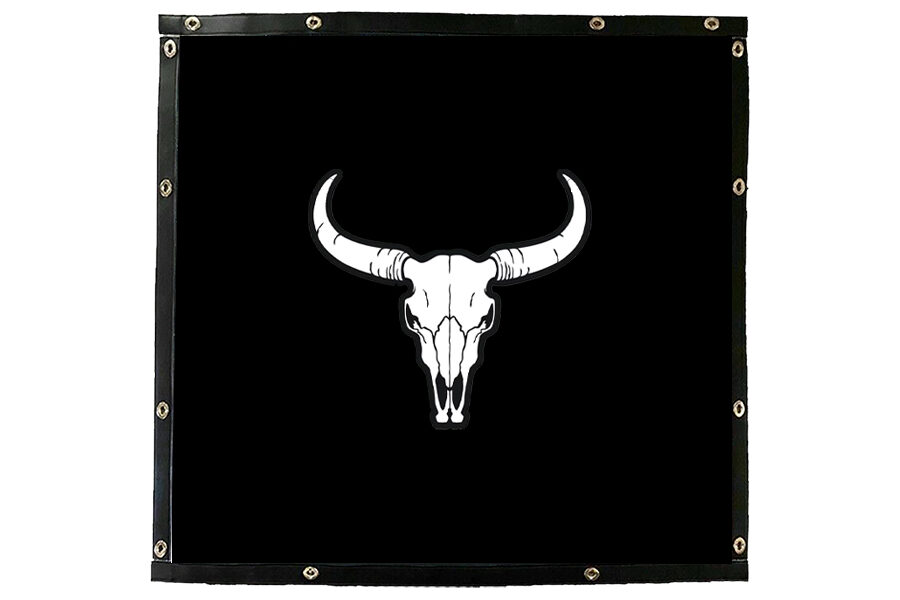 White Cowskull on Black Bug Screen