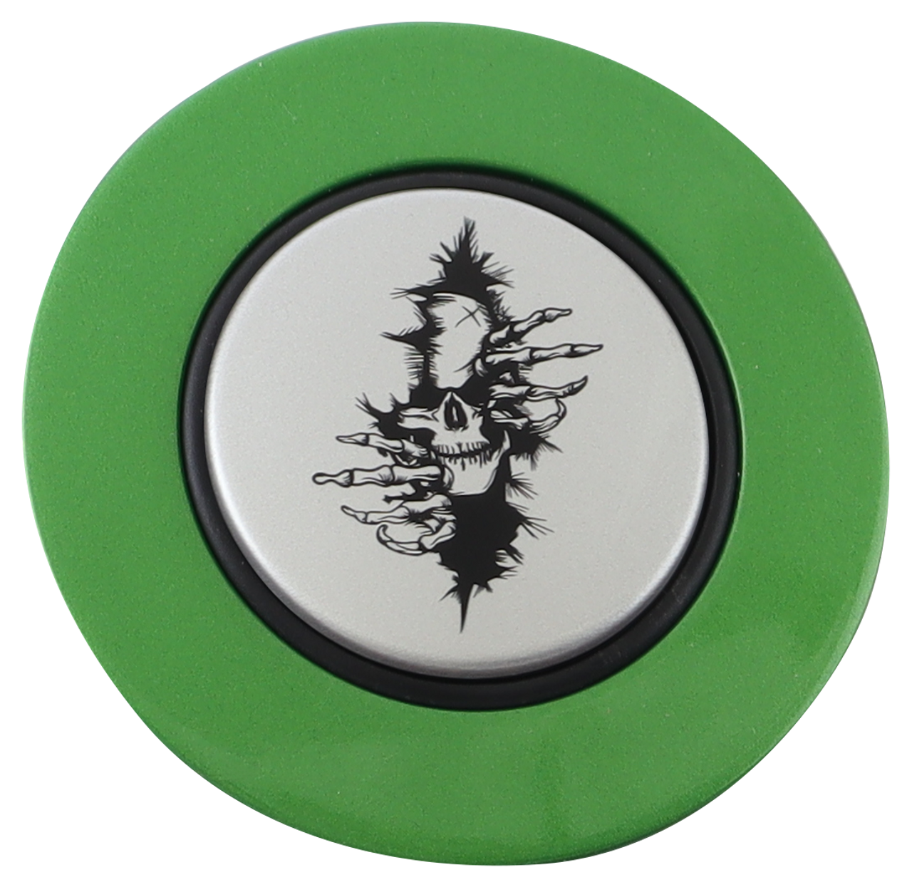 Classic Green - Crawling Skull - Silver Medallion