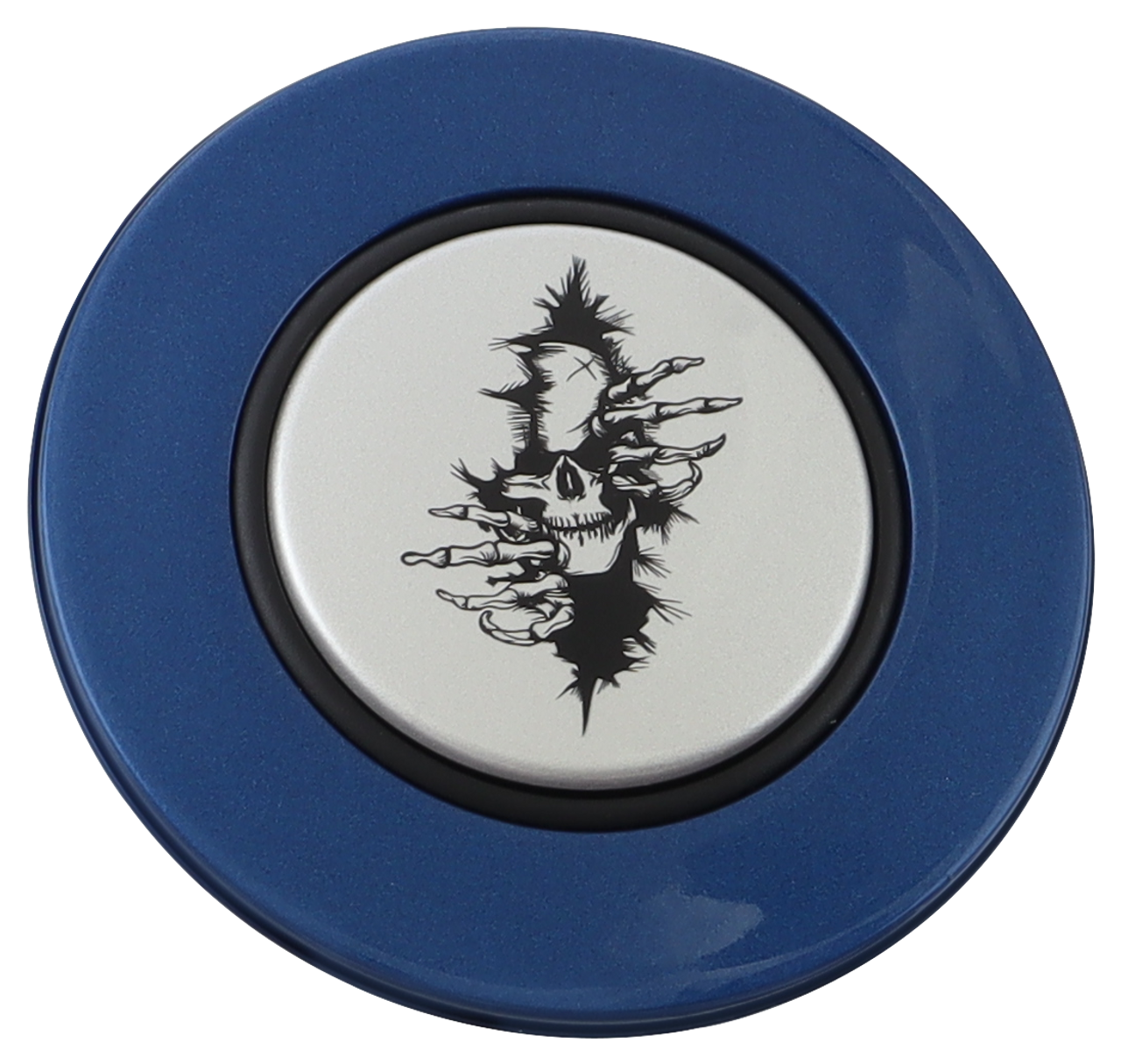 Classic Blue - Crawling Skull - Silver Medallion