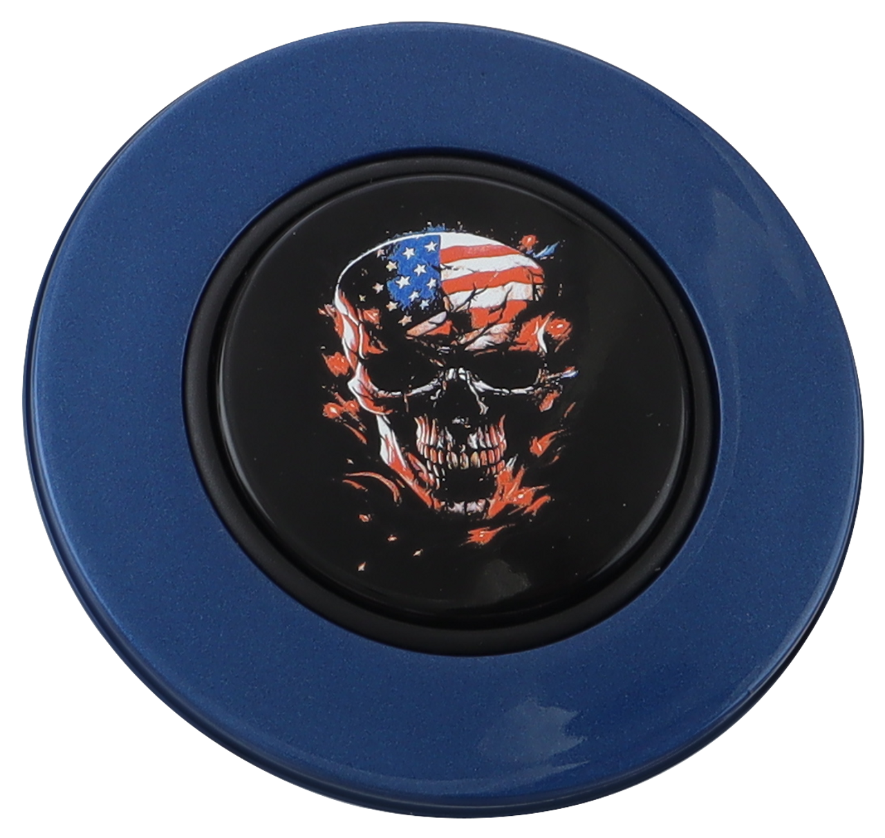 Classic Blue - American Flag Skull - Black Medallion