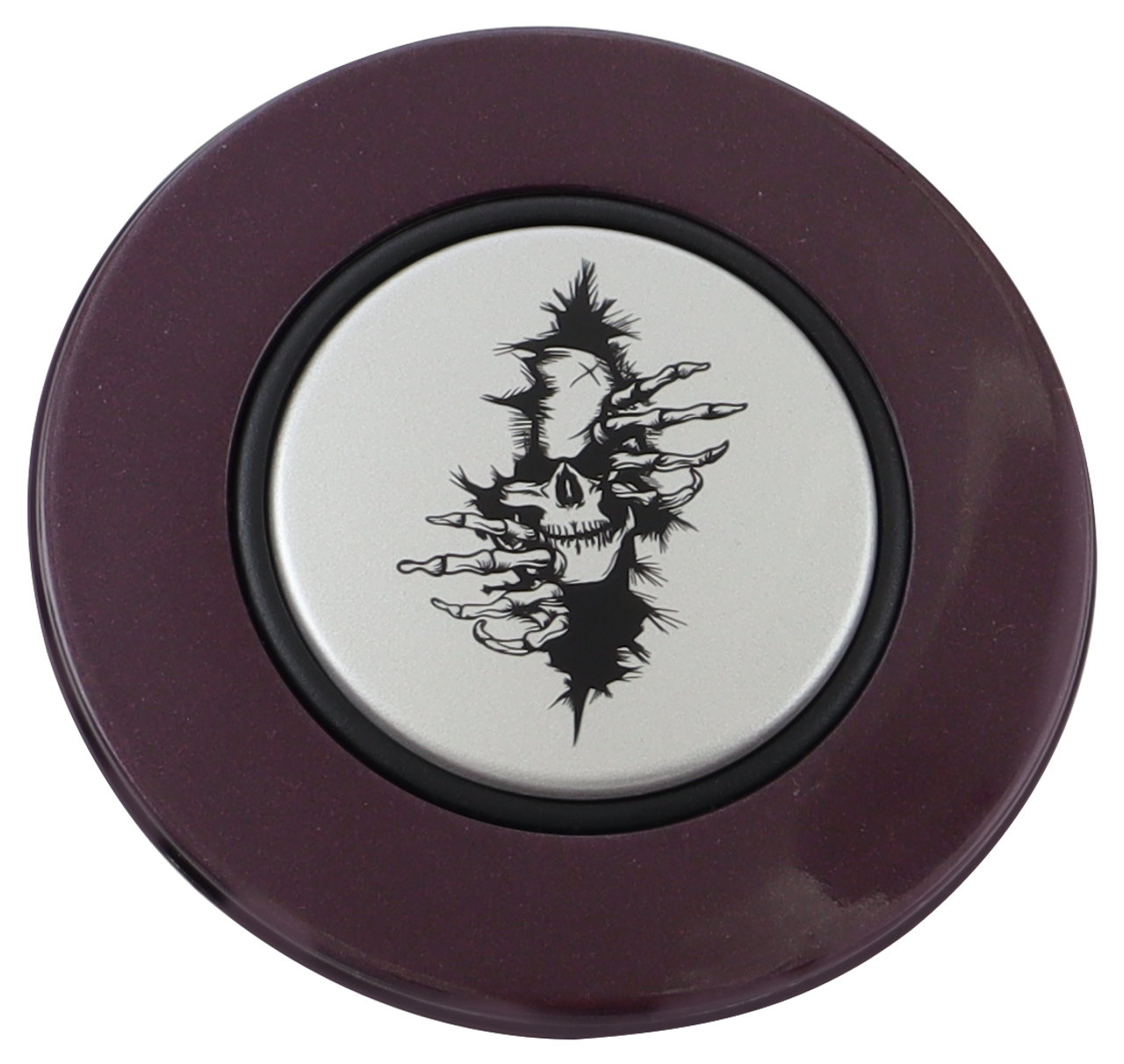 Classic Purple - Crawling Skull - Silver Medallion
