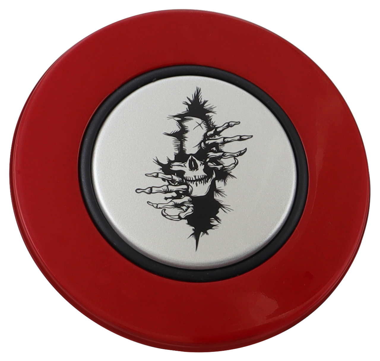 Classic Red - Crawling Skull - Silver Medallion