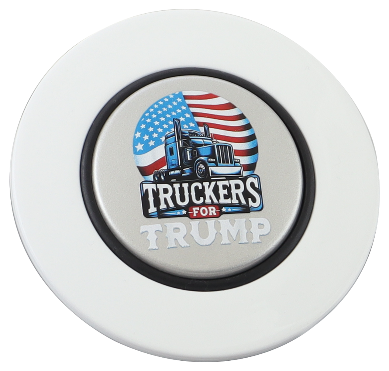 Classic White - Truckers for Trump - Silver Medallion