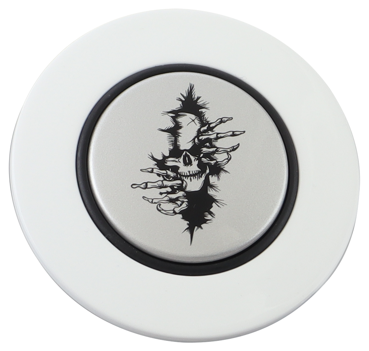 Classic White - Crawling Skull - Silver Medallion