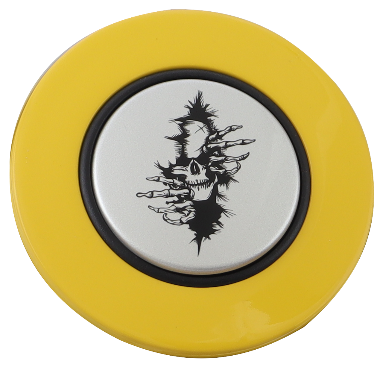 Classic Yellow - Crawling Skull - Silver Medallion