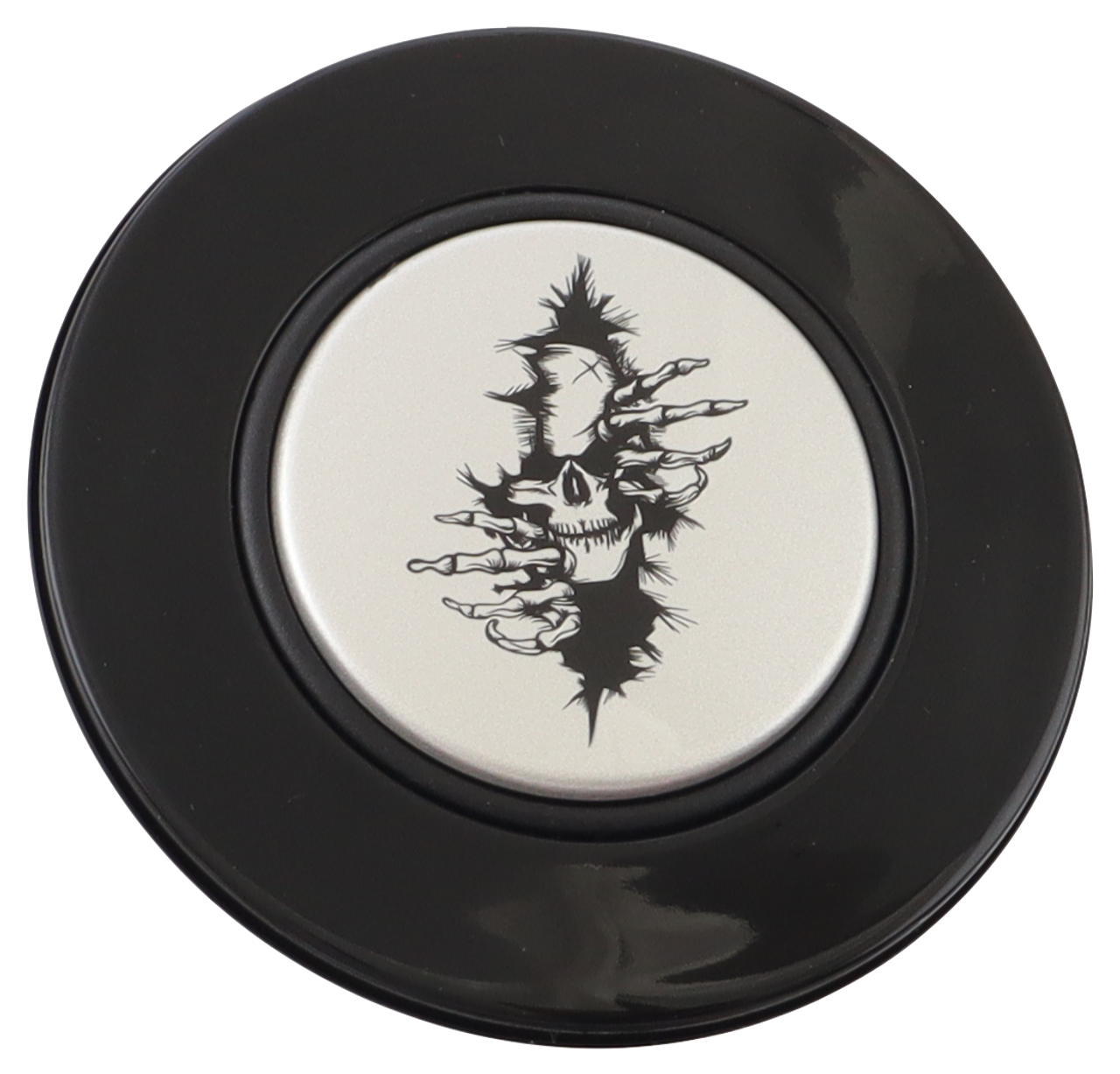 Classic Black - Crawling Skull - Silver Medallion