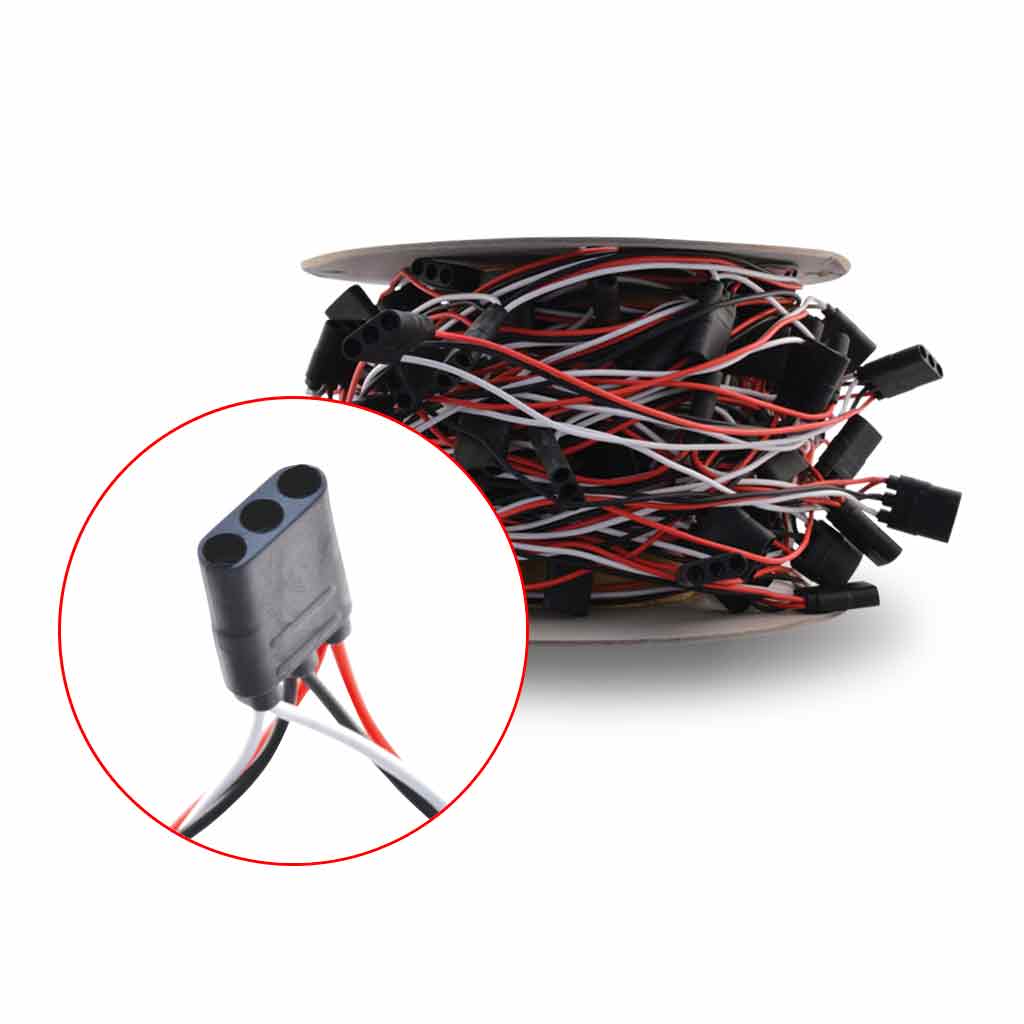 Triple Female Pigtail Wire Harness with 10" Connector Spacing - 110 Plugs