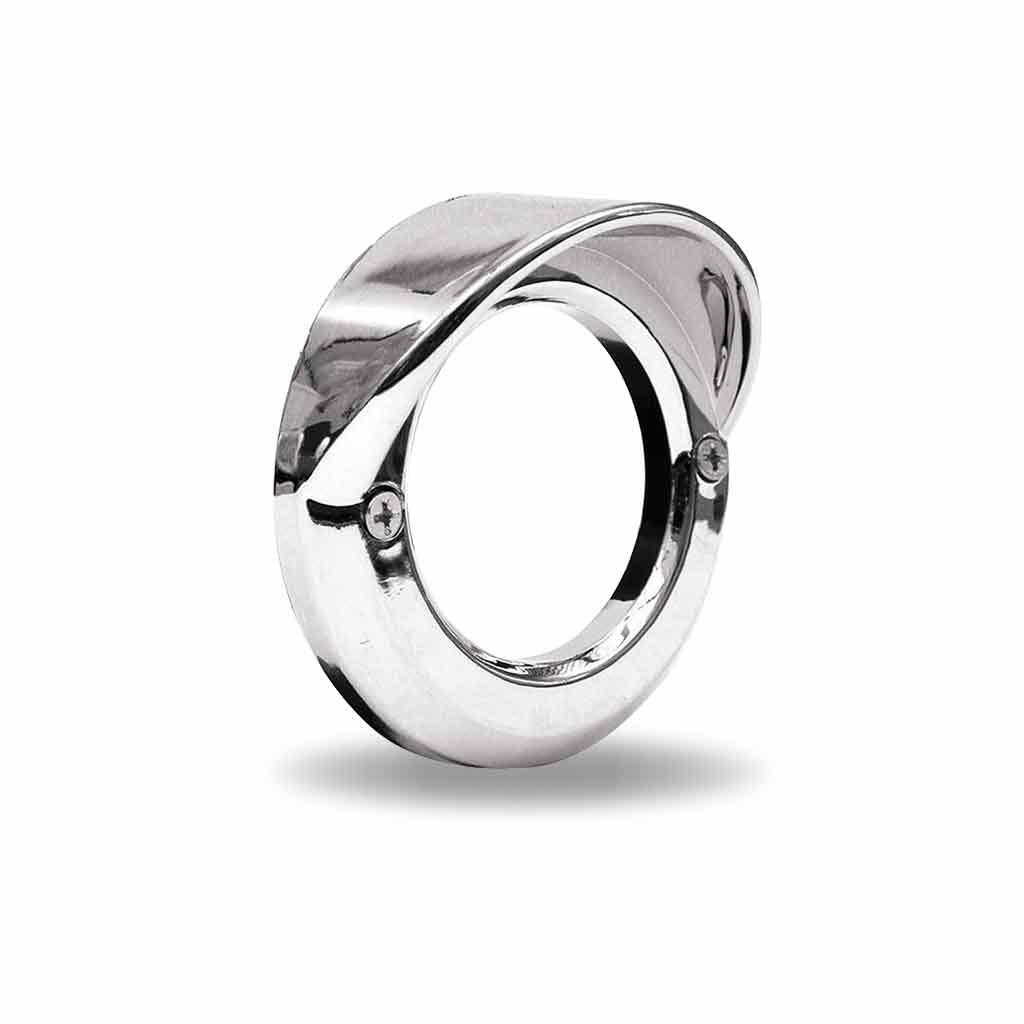 2" Round Light Bezel with Visor - Screw On | Chrome ABS Plastic