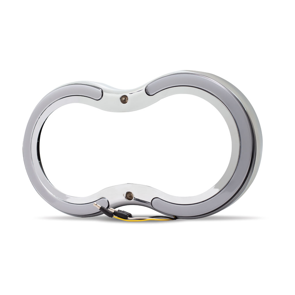 Replacement Bezel for Retro Series LED Headlight Assemblies - Chrome ABS Plastic