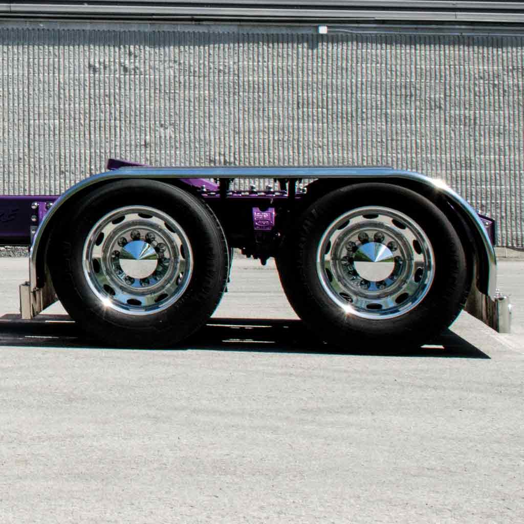 142" 'The Boss' Smooth Straight Drop full Fenders - 14 Gauge | Mirror Shine Stainless Steel - Thumbnail 2