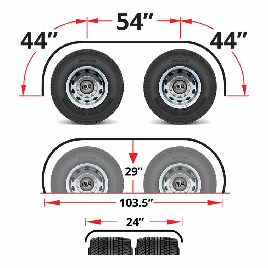 142" 'The Boss' Smooth Straight Drop full Fenders - 14 Gauge | Mirror Shine Stainless Steel - Thumbnail 3