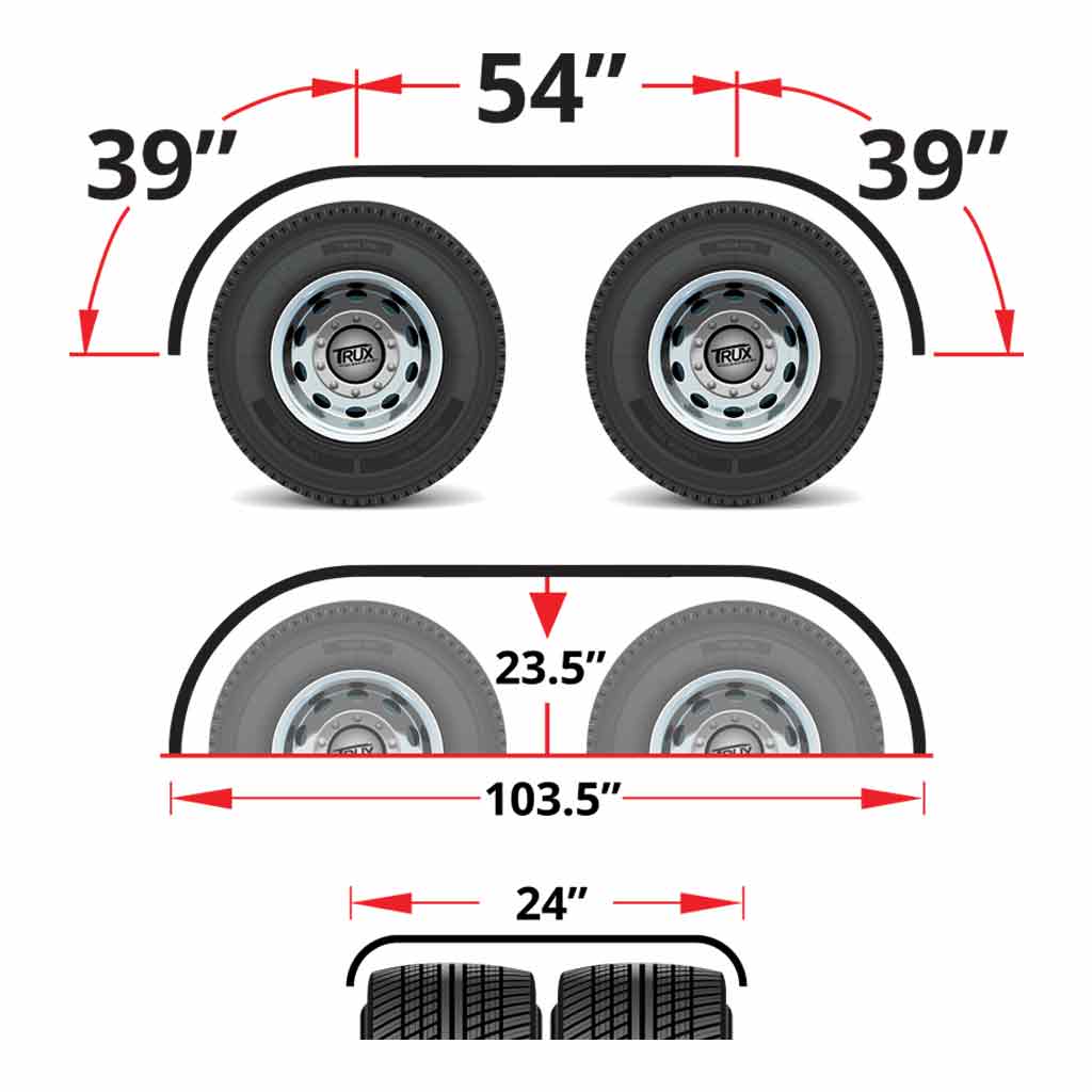 132" Smooth Full Fenders - 16 Gauge | Mirror Shine Stainless Steel