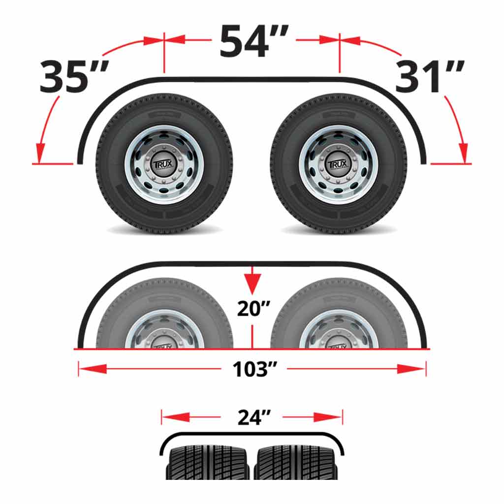 120" Smooth Full Fenders - 16 Gauge | Mirror Shine Stainless Steel - Thumbnail 4