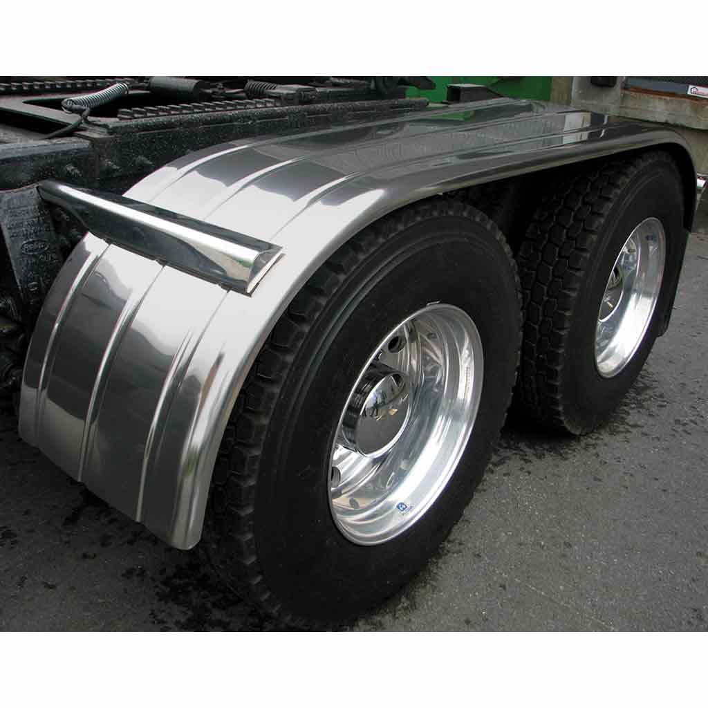 120" 3 Ribbed Full Fenders - 16 Gauge | Mirror Shine Stainless Steel - Thumbnail 3