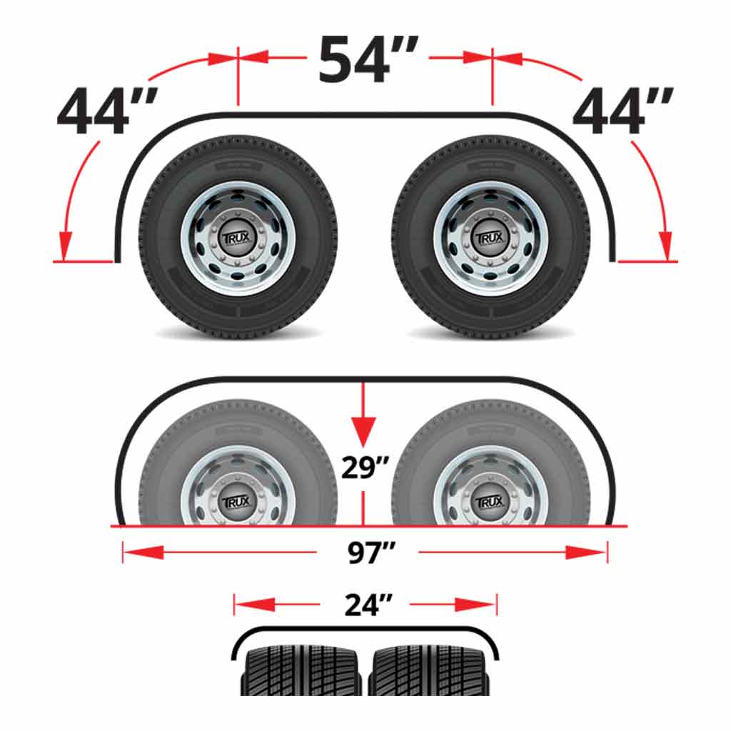 142" 'The Boss' Smooth Straight Drop full Fenders - 14 Gauge | Mirror Shine Stainless Steel - Thumbnail 2