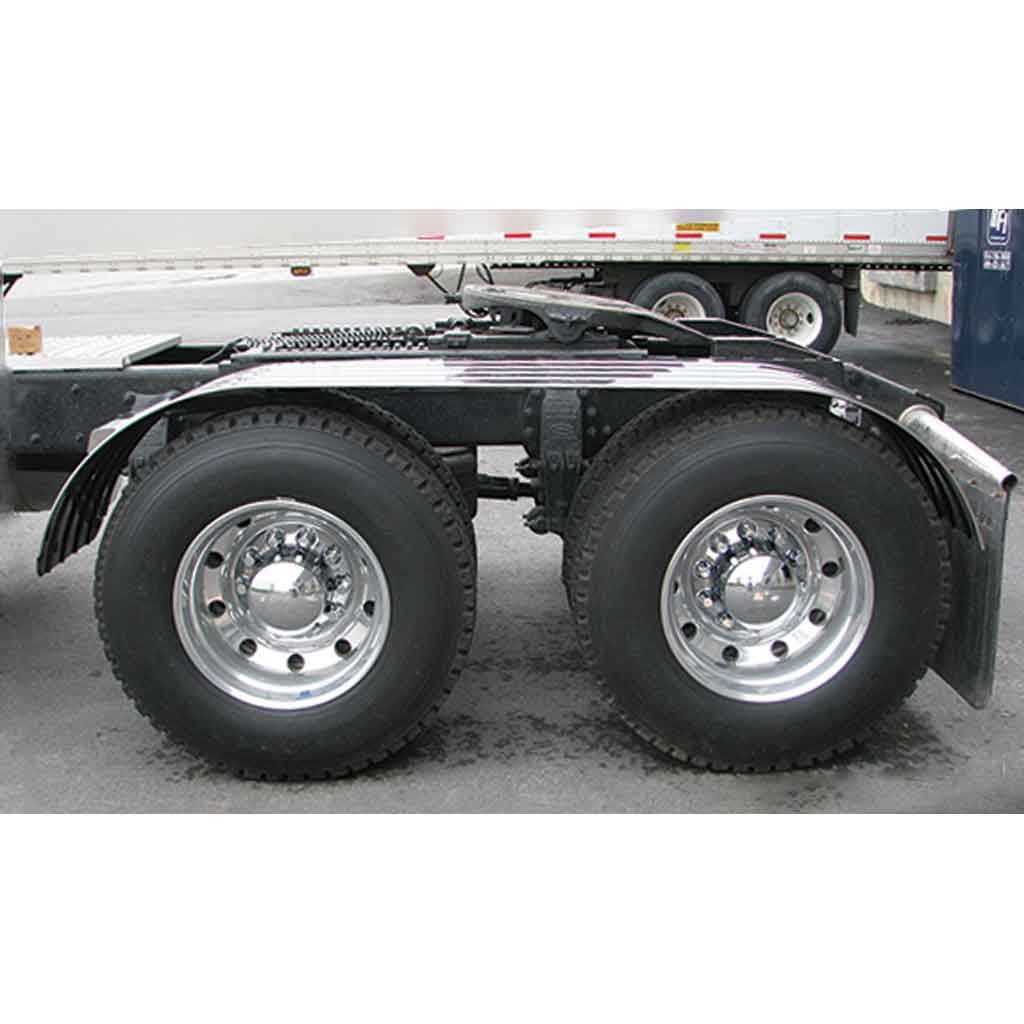 120" 4 Ribbed Full Fenders - 16 Gauge | Mirror Shine Stainless Steel - Thumbnail 3