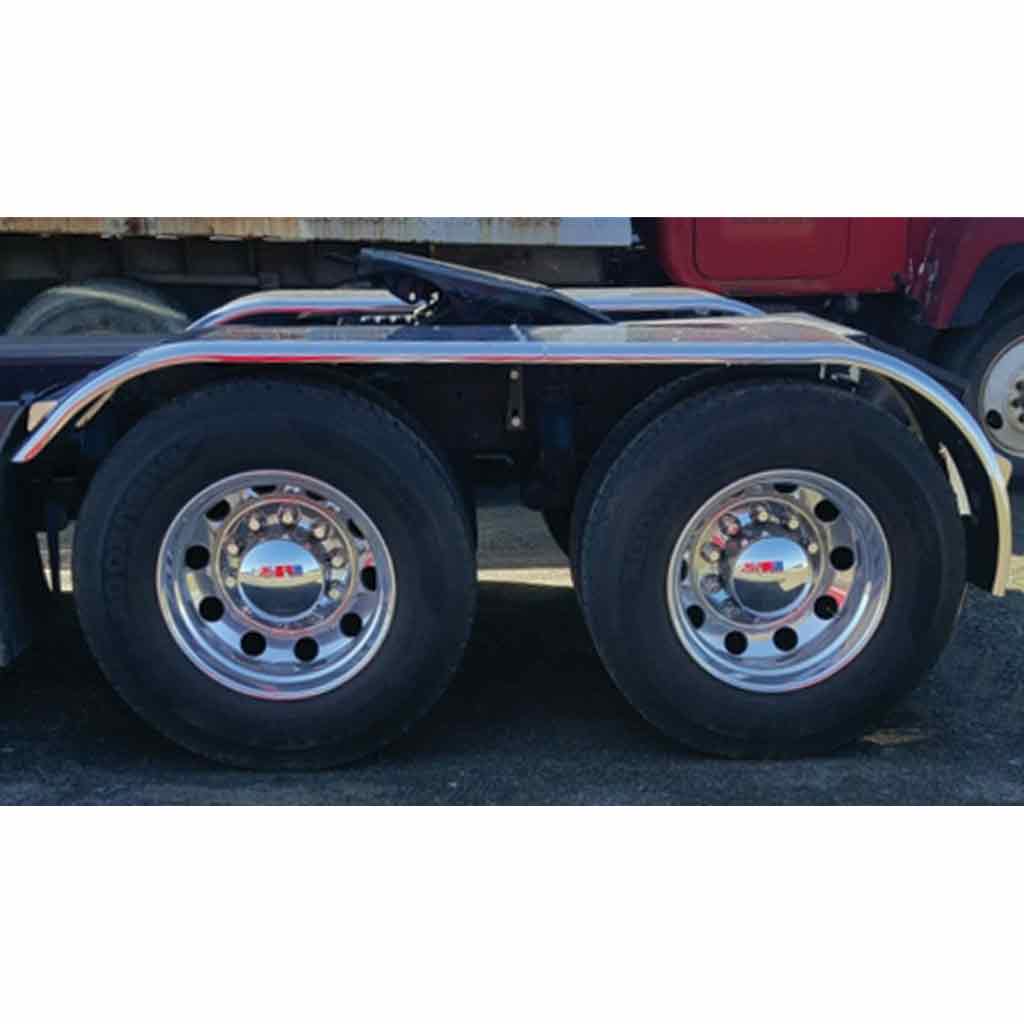 108" Smooth Full Fenders - 16 Gauge | Mirror Shine Stainless Steel - Thumbnail 4