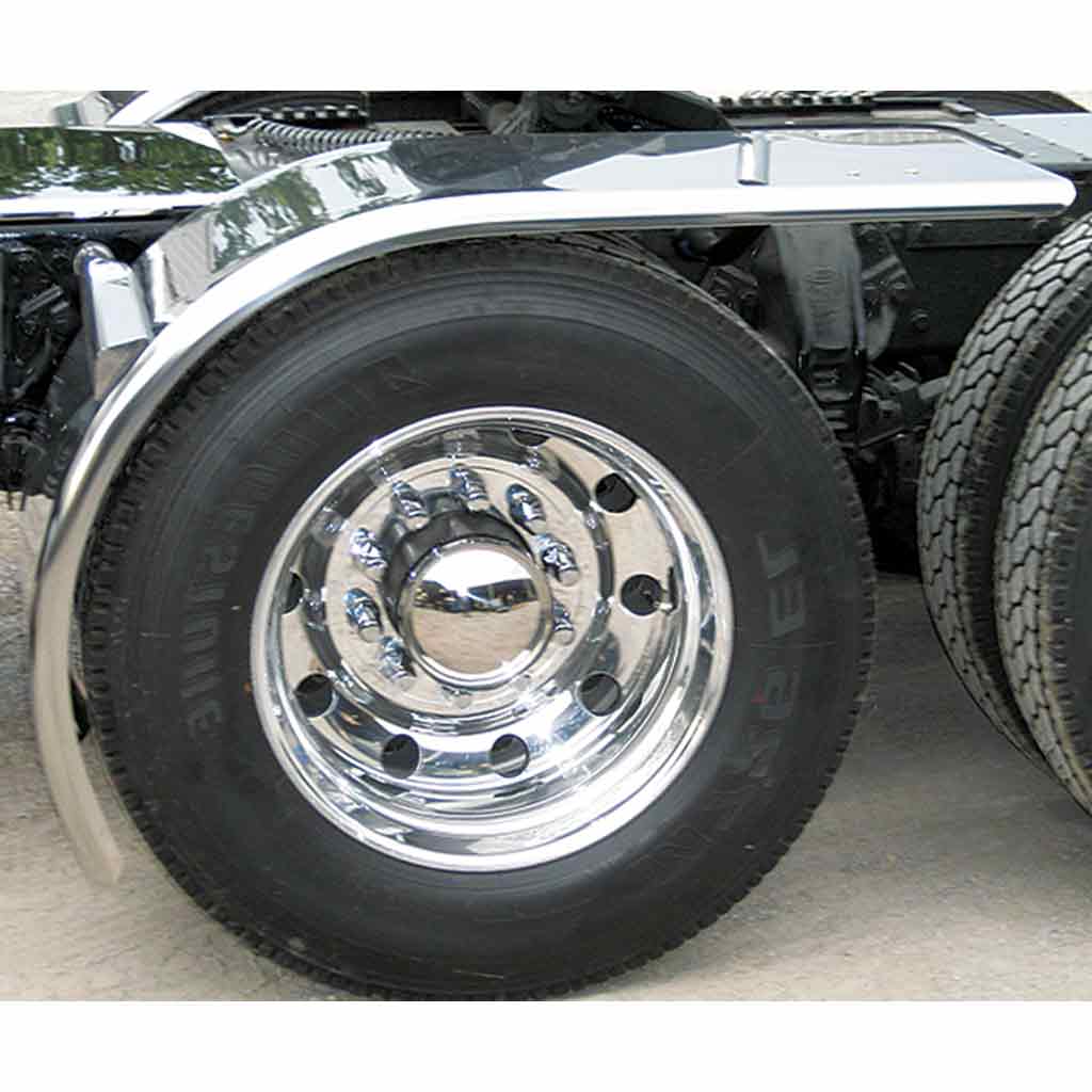 80" Rollin' Lo Smooth Half Fenders - 16 Gauge | Mirror Shine Stainless Steel - Thumbnail 3