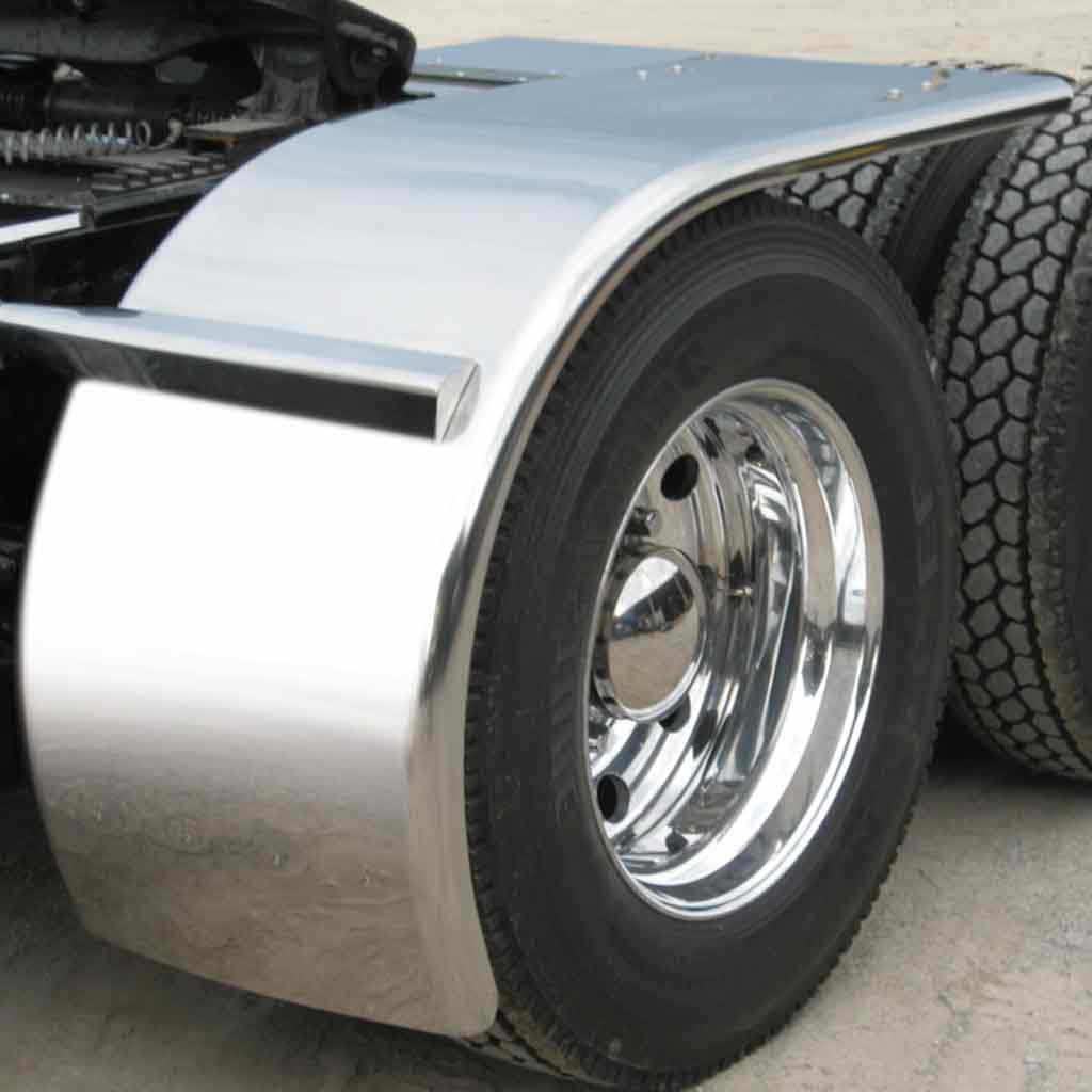 80" Rollin' Lo Smooth Low Profile Half Fenders - 16 Gauge | Mirror Shine Stainless Steel - Thumbnail 2