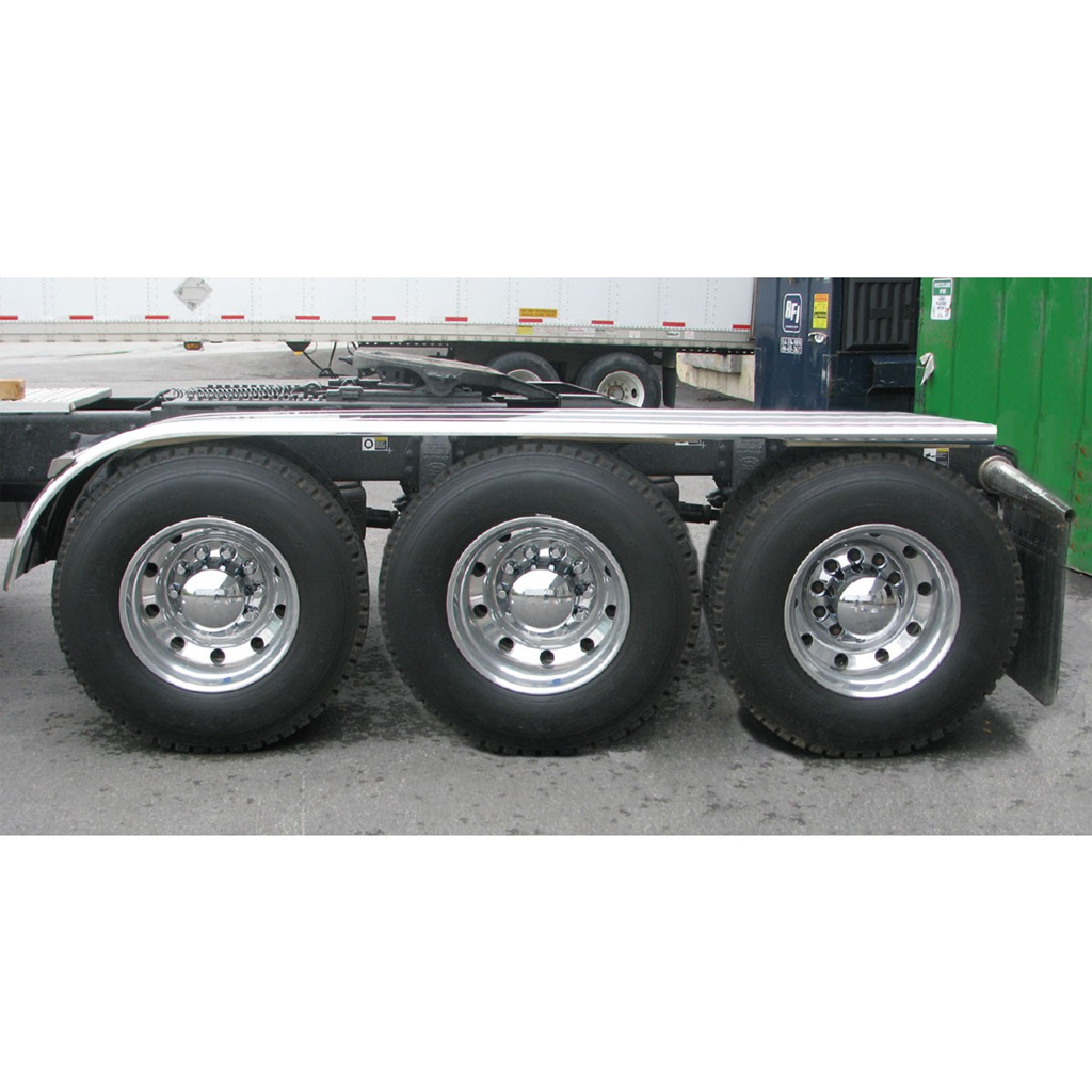 150" 3 Ribbed Half Fenders - 16 Gauge | Mirror Shine Stainless Steel