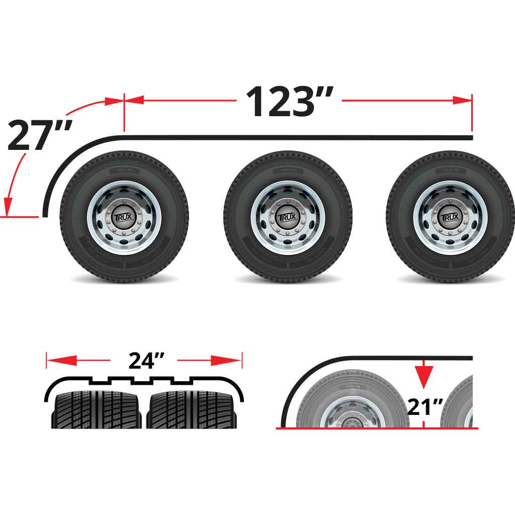 150" 3 Ribbed Half Fenders - 16 Gauge | Mirror Shine Stainless Steel - Thumbnail 3