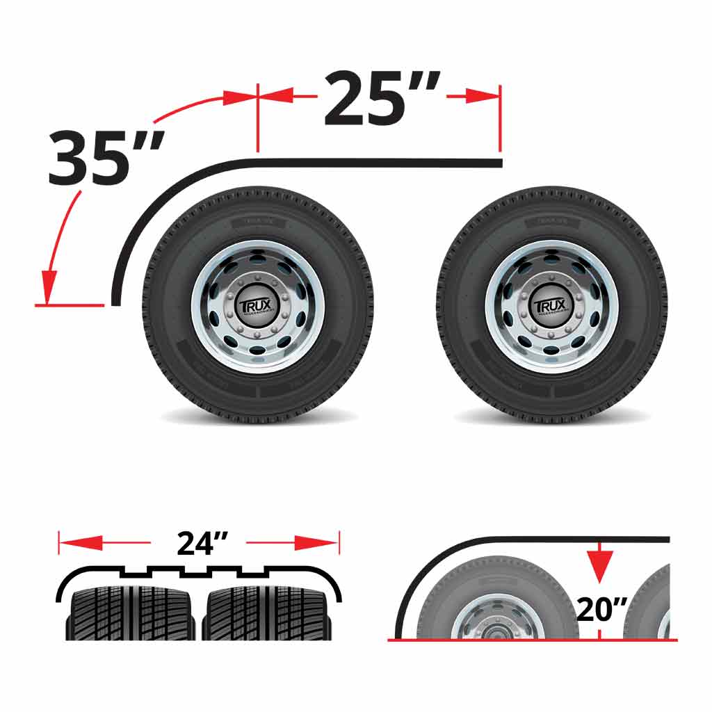 60" 3 Ribbed Half Fenders - 16 Gauge | Mirror Shine Stainless Steel - Thumbnail 4