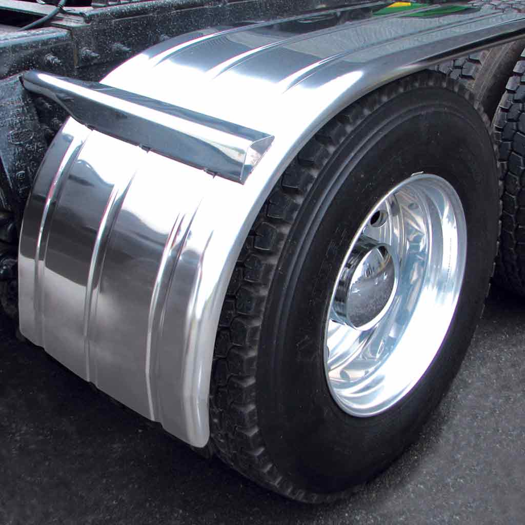 72" 3 Ribbed Half Fenders - 16 Gauge | Mirror Shine Stainless Steel - Thumbnail 2