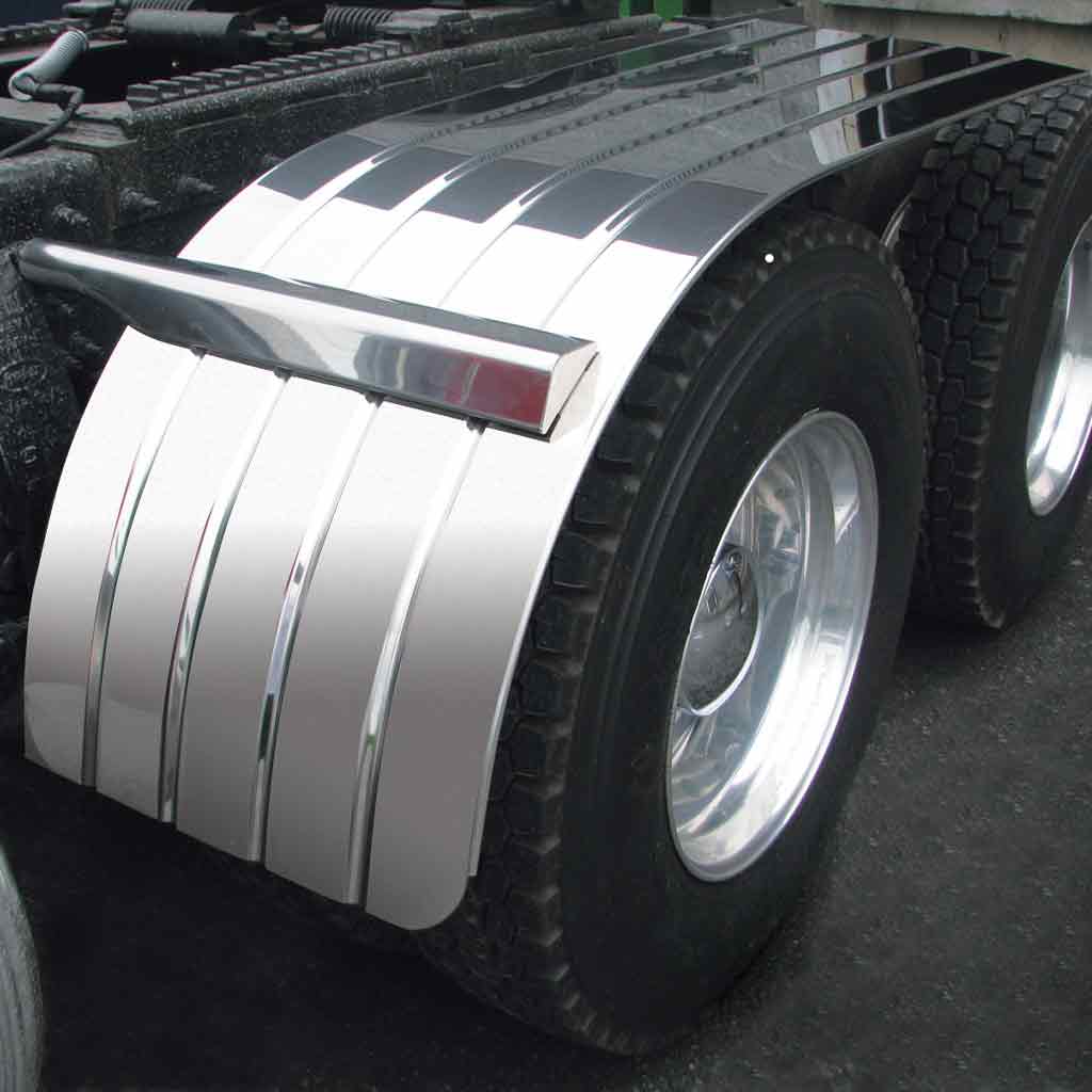 60" 4 Ribbed Half Fenders - 16 Gauge | Mirror Shine Stainless Steel - Thumbnail 2