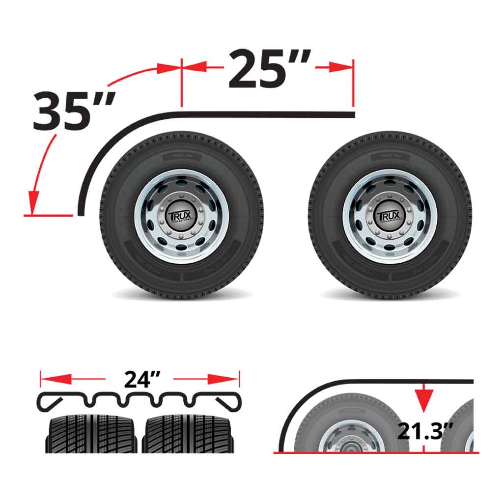 60" 4 Ribbed Half Fenders - 16 Gauge | Galvanized Steel