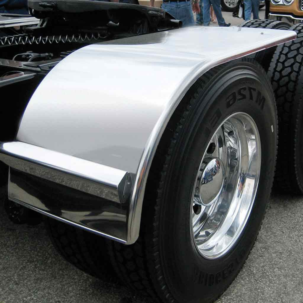 66" Smooth Half Fenders - 16 Gauge | Mirror Shine Stainless Steel