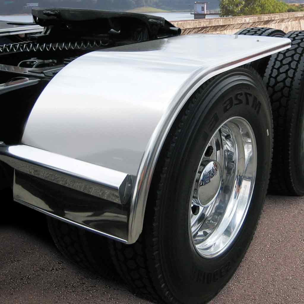 60" Smooth Half Fenders - 14 Gauge | Mirror Shine Stainless Steel