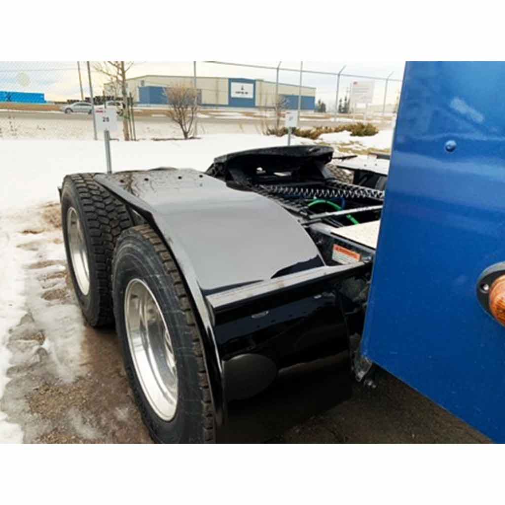 72" Smoke & Mirror Smooth Half Fender with Flange - Black | 16 Gauge