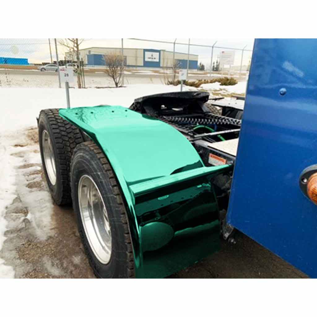 72" Smoke & Mirror Smooth Half Fender with Flange - Green | 16 Gauge