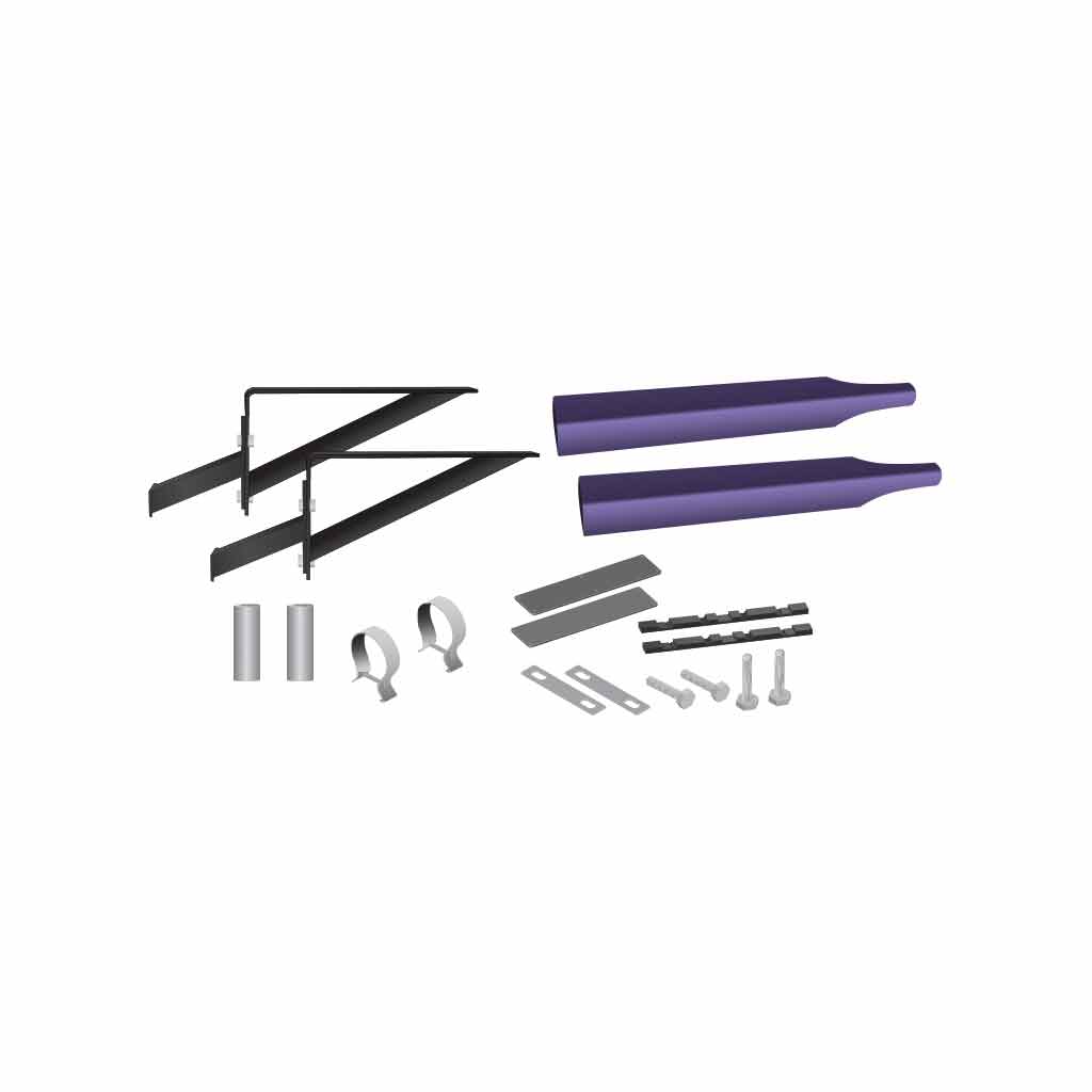 Smoke & Mirror Half Fender Mounting Kit - Adjustable Fender Brackets - Purple | 14 Gauge