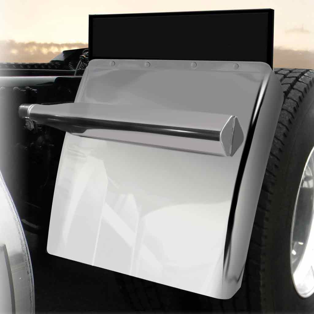 24" Quarter Fender Kit with Triangle Mounts - 16 Gauge | Mirror Shine Stainless Steel - Thumbnail 5
