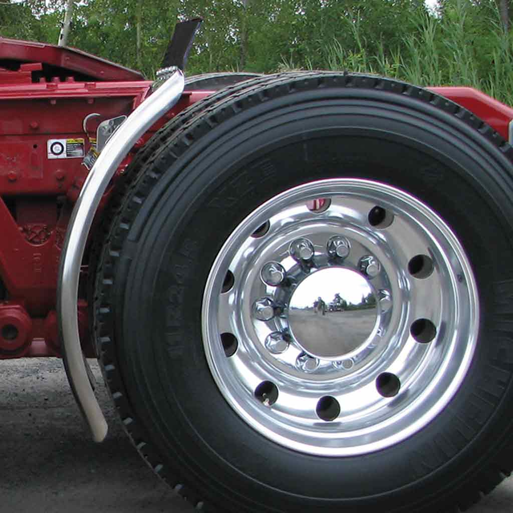 38" Rollin' Lo Quarter Fender Kit with Triangle Mounts - 14 Gauge | Mirror Shine Stainless Steel - Thumbnail 2