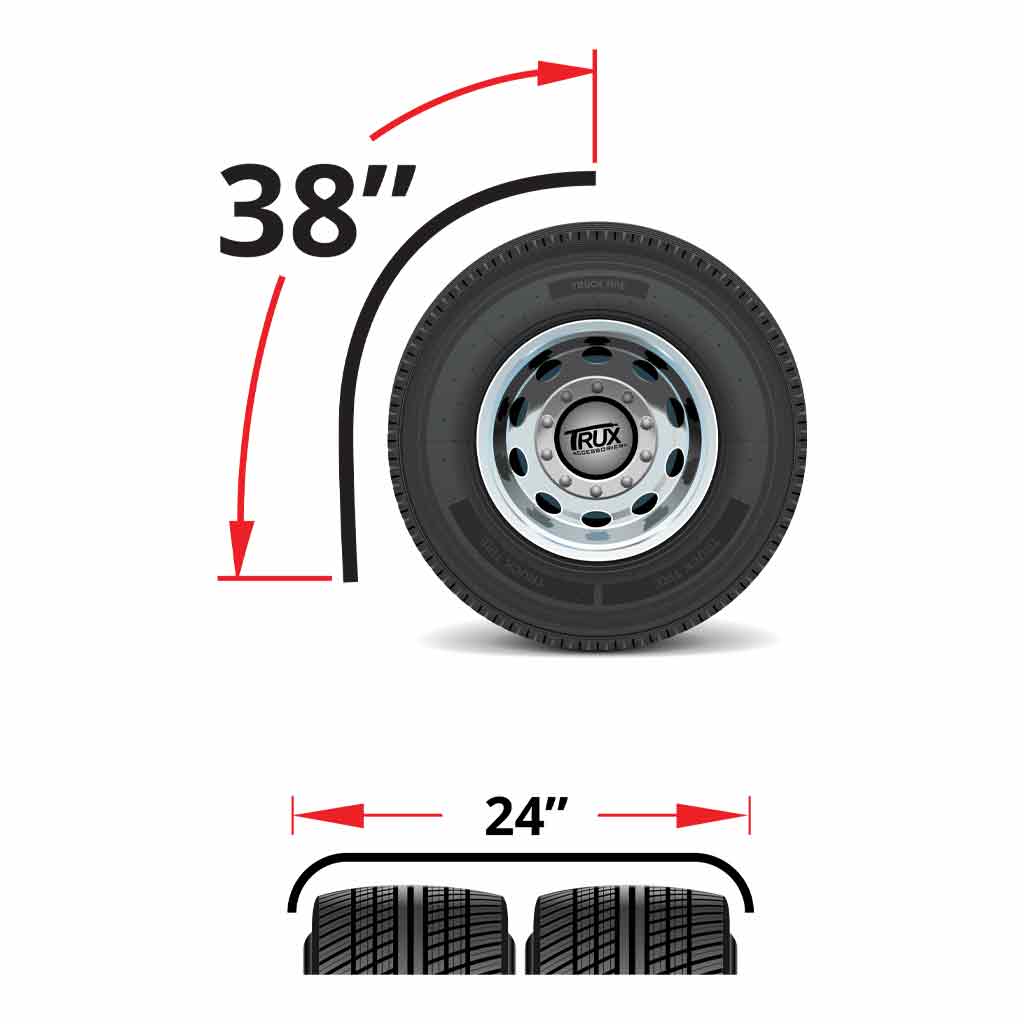 38" Low Rider Quarter Fender Kit with Triangle Mounts - 14 Gauge | Mirror Shine Stainless Steel