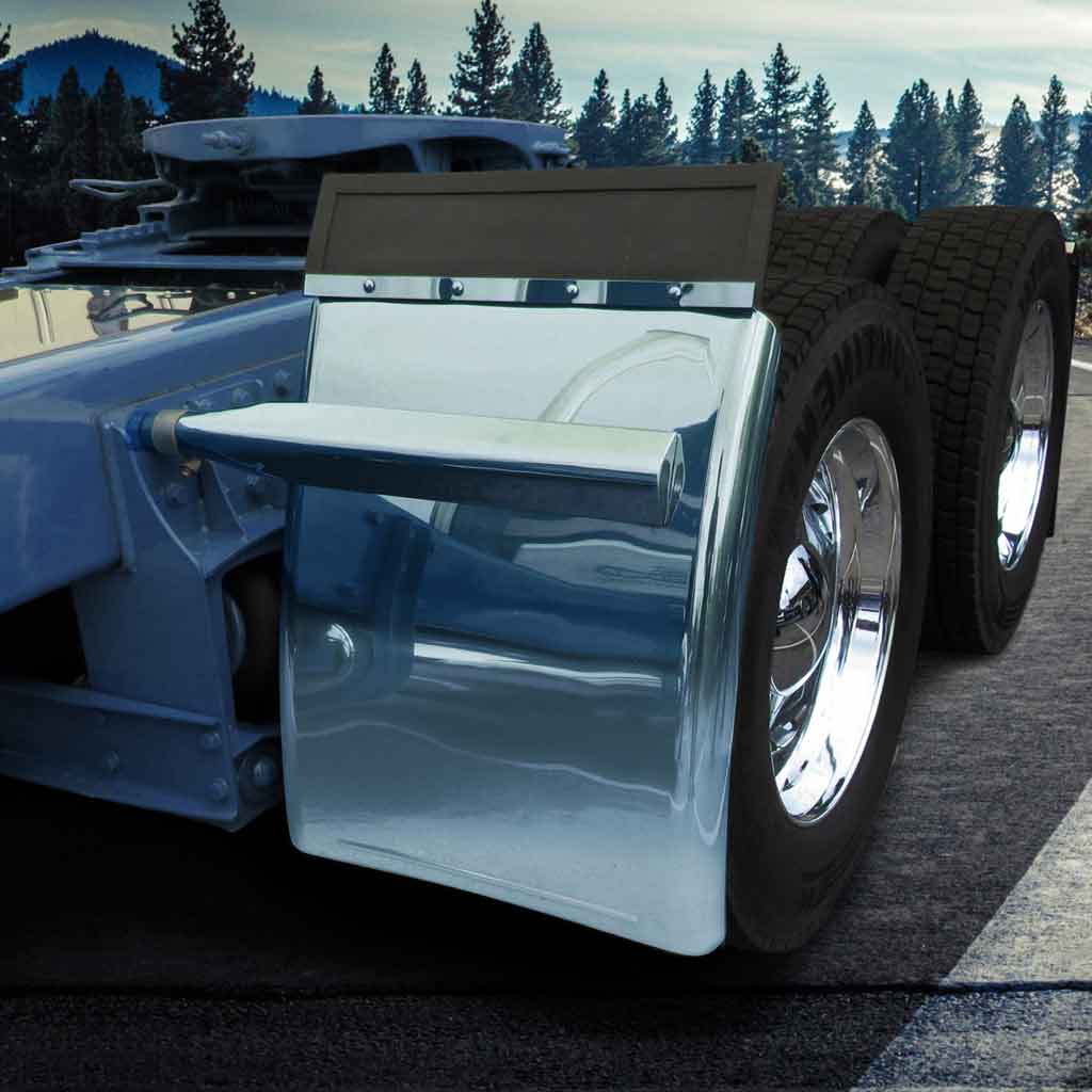 31" Smoke & Mirror Triangle Mount Long Straight Drop Quarter Fender Kit – Blue | 16 Gauge