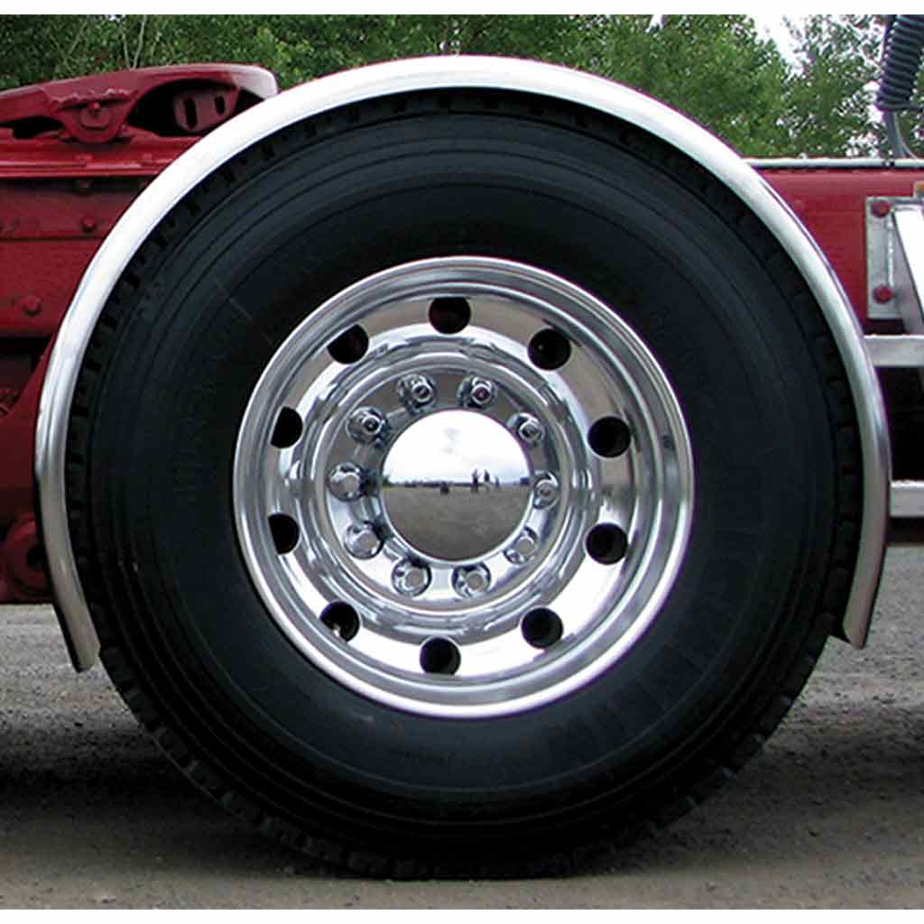 96" Rollin' Lo Smooth Curved Drop Single Axle Fenders - 14 Gauge | Mirror Shine Stainless Steel - Thumbnail 3