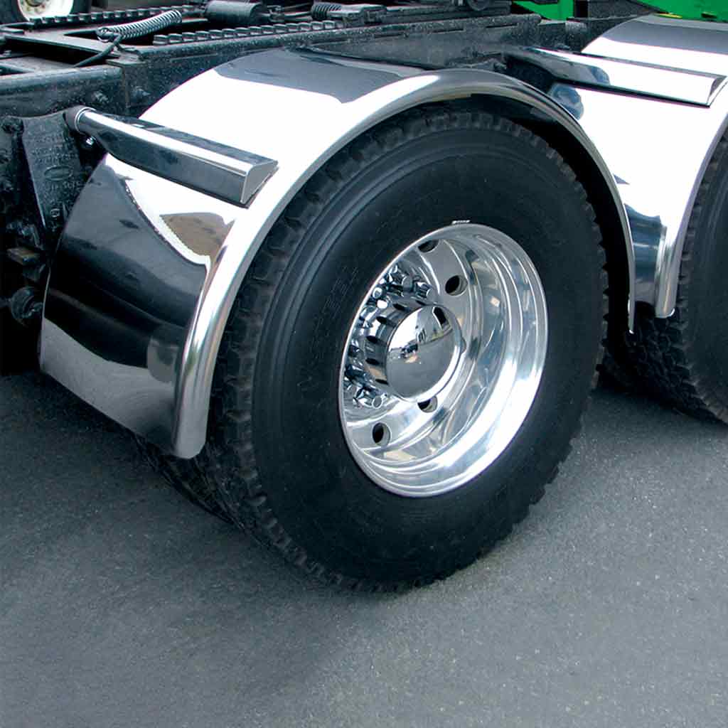 80" Smooth Single Axle Fenders - 14 Gauge | Mirror Shine Stainless Steel