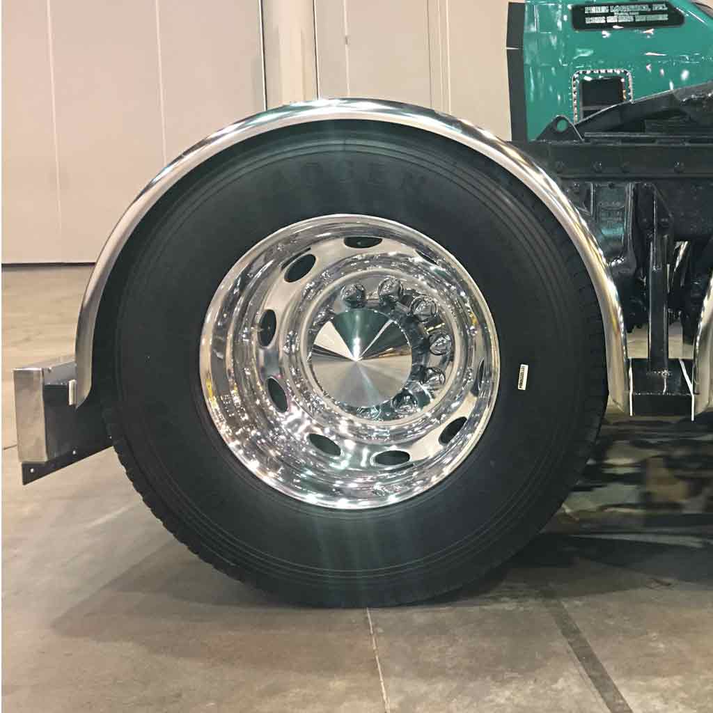 80" 3 Ribbed Single Axle Fenders - 16 Gauge | Mirror Shine Stainless Steel - Thumbnail 3